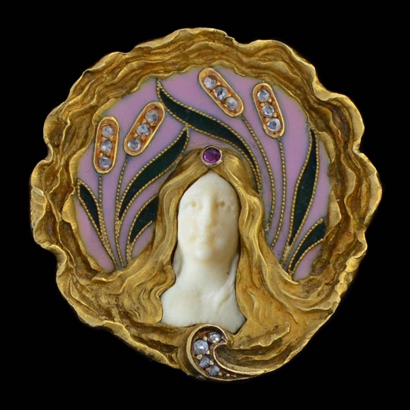 Ivory Coin Brooch