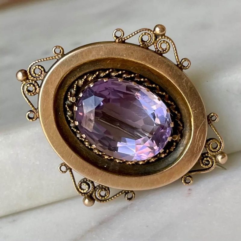 The Beauty of Amethyst Brooch